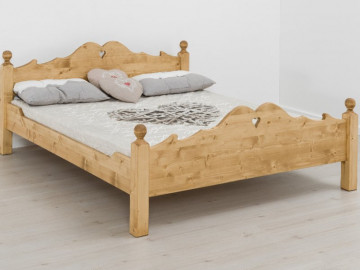 Pat Cabana Lena, Lemn masiv rustic, 90, 140, 160 sau 180 x 200 cm - Img 3