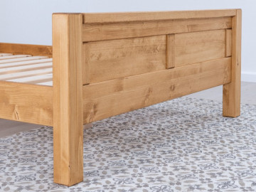 Pat lemn masiv dublu Ecuador, 2 tablii, Lemn masiv rustic, 140 cm, 160 cm sau 180 x 200 cm - Img 4