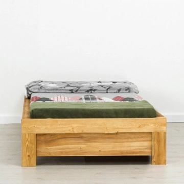 Pat lemn masiv simplu Colibri, fara tablie cap, Lemn masiv rustic, 90 x 200 cm - Img 2