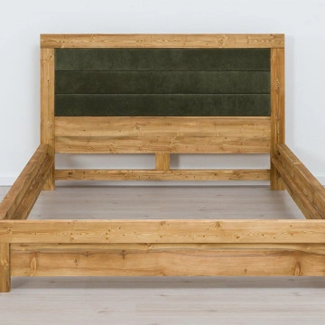 Pat tapitat dublu Colibri, Lemn masiv rustic, 140 cm, 160 cm sau 180 x 200 cm - Img 6