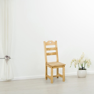 Scaun Rustic Cabana lemn masiv, spatar curbat, 40 x 42 x 101 cm