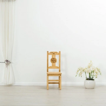 Scaun sculptura pe 1 fata Rustic Chalet, Lemn masiv rustic, 40 x 42 x 101 cm - Img 6