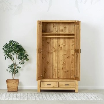 Set mobila dormitor rustic Ecuador, 3 piese lemn masiv rustic - Img 5