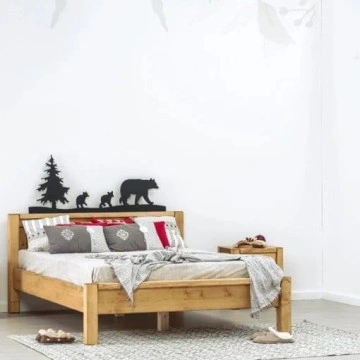 Set mobila dormitor rustic Ecuador, dulap usi culisante, 3 piese lemn masiv rustic - Img 4