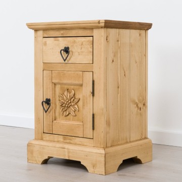 Set mobila dormitor rustic Ursul Carpatin, 3 piese lemn masiv rustic - Img 4