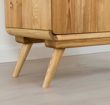 Set mobilier de baie Sahara, 2 piese, masca lavoar + scara suport, lemn masiv periat - Img 4