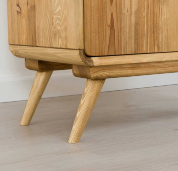 Set mobilier de baie Sahara, 4 piese, Lemn masiv rustic - Img 4