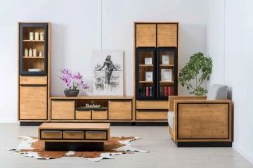 Set Mobilier Living Lemn masiv Mexicana, 4 piese, 305 x 40 x 200 cm - Img 2