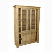 Vitrina cu 4 usi culisante Apuseni din lemn masiv, 125 x 40 x 185 cm - Img 3