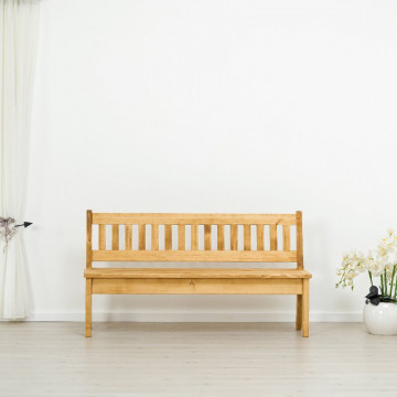 Banca cu spatar Cabana lemn masiv rustic, 120, 160 sau 200 cm - Img 5
