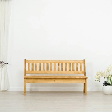 Banca cu spatar Cabana lemn masiv rustic, 120, 160 sau 200 cm - Img 5
