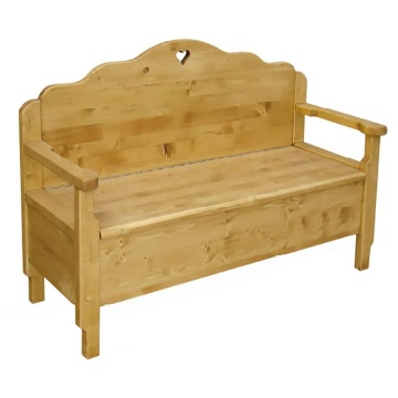 Banca rustica cu lada Brânduşa, lemn masiv, 134 x 51 x 100 cm - Img 3