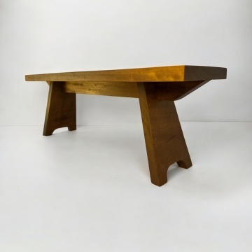 Bancuta Makambi lemn masiv iroko, 120 × 32 × 42 cm, alege esenta - Img 5