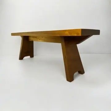 Bancuta Makambi lemn masiv iroko, 120 × 32 × 42 cm, alege esenta - Img 5