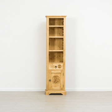 Biblioteca 1 usa si 1 sertar Rustic Chalet, Lemn masiv rustic, 52 x 38 x 200 cm - Img 5
