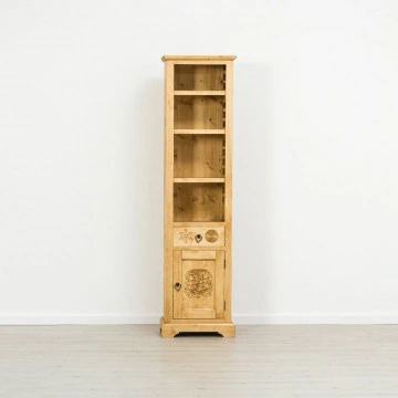Biblioteca 1 usa si 1 sertar Rustic Chalet, Lemn masiv rustic, 52 x 38 x 200 cm - Img 5