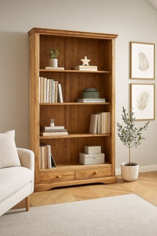 Biblioteca Dolce Toscana lemn de tei natur antik, 109 x 36 x 180 cm