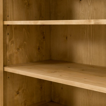 Biblioteca Rustic Floare de Colt cu 5 rafturi, Lemn masiv 85 x 43 x 180 cm - Img 4