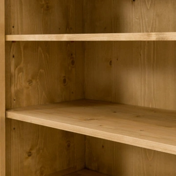 Biblioteca Rustic Floare de Colt cu 5 rafturi, Lemn masiv 85 x 43 x 180 cm - Img 4