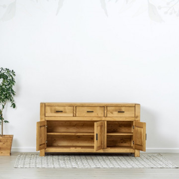 Bufet 3 usi si 3 sertare Ecuador, Lemn masiv rustic, 160 x 50 x 85 cm - Img 2