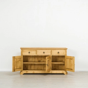 Bufet 3 usi si 3 sertare Rustic Chalet, Lemn masiv rustic, 153 x 46 x 85 cm - Img 2