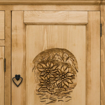 Bufet bucatarie 8 usi si 5 sertare Rustic Chalet, Lemn masiv rustic, 200 x 38/46 x 200 cm - Img 2