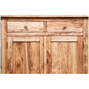 Bufet cu vitrina Dolce Toscana lemn masiv tei, natur antik, 107 x 43 x 238 cm - Img 4