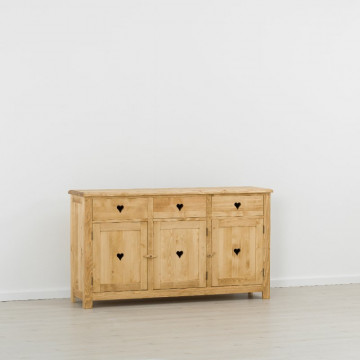 Bufet Rustic Floare de Colt 3 usi si 3 sertare, Lemn masiv 159 x 42 x 89 cm - Img 5