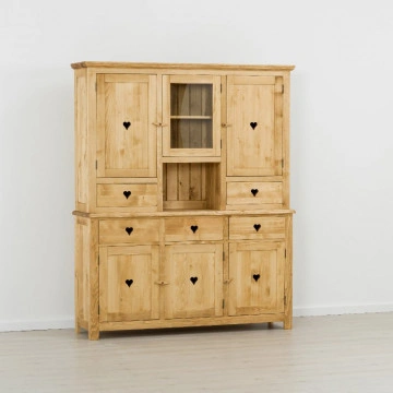 Bufet Rustic Floare de Colt cu 6 usi si 5 sertare, Lemn masiv 161 x 42 x 195 cm - Img 5
