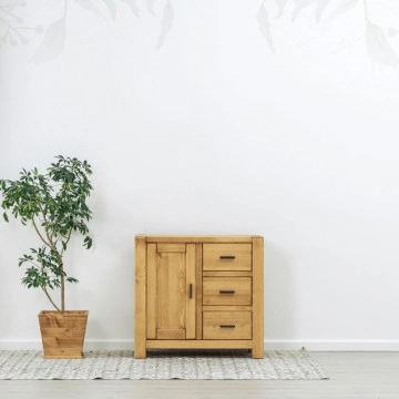 Comoda 1 usa si 3 sertare Ecuador, Lemn masiv rustic, 90 x 46 x 85 cm - Img 4