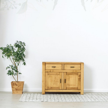 Comoda 2 usi si 2 sertare Ecuador, Lemn masiv rustic, 110 x 50 x 85 cm - Img 4