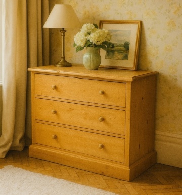 Comoda dormitor lemn cu 3 sertare mari Apuseni, 120 x 50 x 87 cm