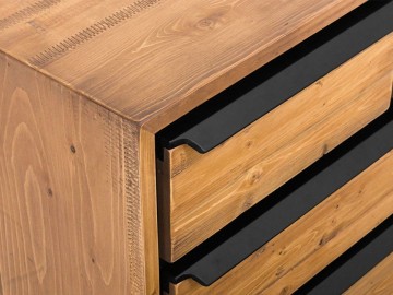 Comoda Lemn masiv Mexicana, 4 sertare, 92 x 48 x 92 cm - Img 3