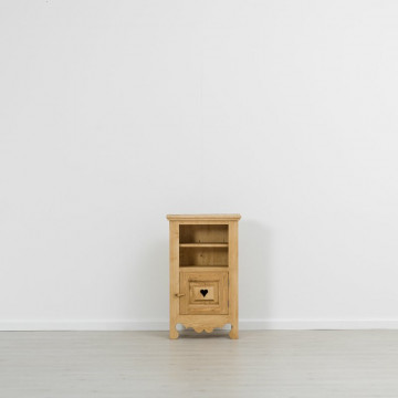 Comoda Rustic Flame cu 1 usa si nisa Lemn masiv rustic, 55 x 30 x 91 cm - Img 3