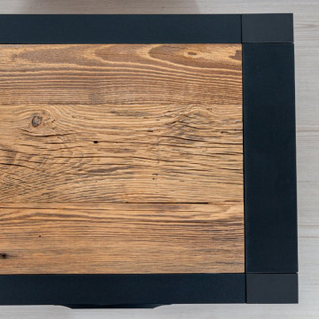 Comoda Rustic Loft 1 usa si 1 sertar, Lemn masiv rustic, 61 x 46 x 85 cm - Img 3