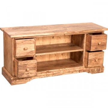 Comoda TV Dolce Toscana lemn masiv de tei, natur antik, 129 x 40 x 60 cm - Img 3