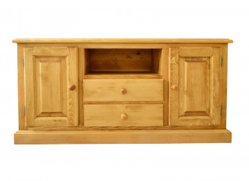 Comoda tv Inka Flaveur, 2 usi si 2 sertare Lemn masiv, 140 x 45 x 75 cm - Img 1