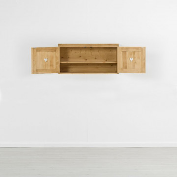 Corp de bucatarie Cabana, suspendat cu 2 usi, lemn masiv rustic, 100 x 38 x 50 cm - Img 4
