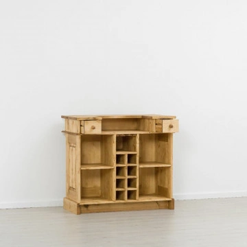 Corp mobilier de bar Cabana, lemn masiv rustic, 120 x 65 x 108 cm - Img 6