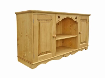 Corp rustic de bucatarie Cabana cu 2 usi, suspendat, lemn masiv - Img 2