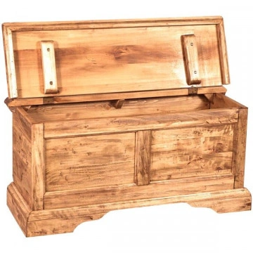 Cufar Dolce Toscana natur antik lemn masiv de tei, 100 x 38 x 48 cm - Img 5