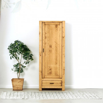 Dulap 1 usa si 1 sertar Ecuador, Lemn masiv rustic, 72 x 45 x 195 cm - Img 4