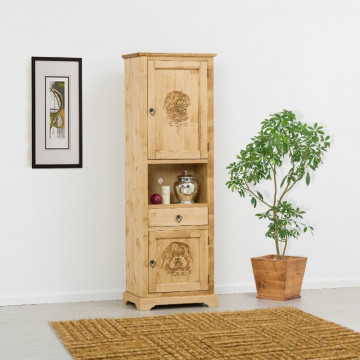 Dulap 2 usi si 1 sertar Ursul Carpatin, Lemn masiv rustic, 65 x 46 x 200 cm - Img 1