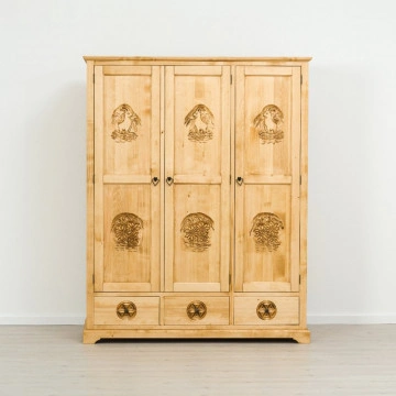 Dulap 3 usi si 3 sertare Rustic Chalet Lemn masiv rustic, 159 x 65 x 200 cm - Img 4