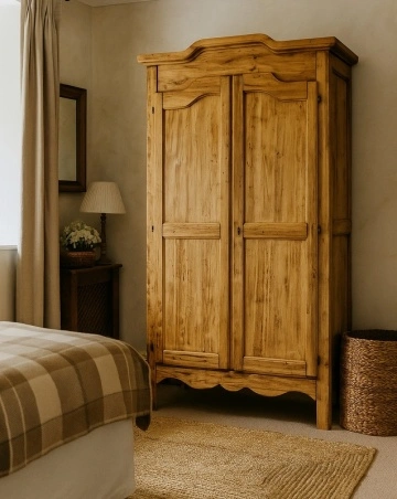 Dulap Artizan Dolce Toscana, lemn masiv de tei, natur antik, 127 x 59 x 204 cm