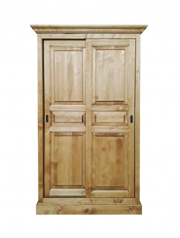 Dulap cu 2 usi culisante lemn masiv Apuseni, 120 x 61 x 190 cm - Img 2