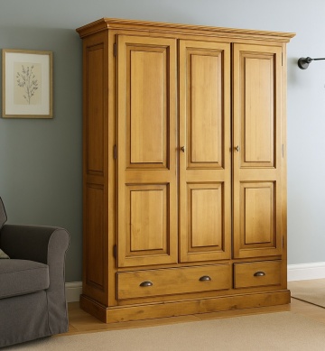 Dulap Inka cu 3 usi si 2 sertare Lemn Masiv, 161 x 60 x 202 cm - Img 1