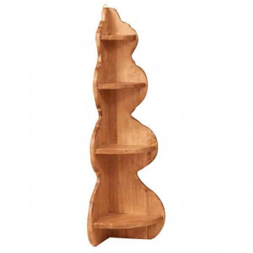 Etajera de colt / Raft Dolce Toscana lemn masiv tei, natur antik, 22 x 22 x 90 cm - Img 6