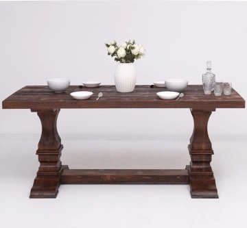 Masa dining Ohanna din lemn masiv, finisaj periat adanc, 210 x 90 x 78 cm - Img 3