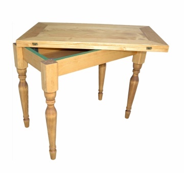 Masa extensibila Mara, cu platou culisant lemn masiv, 90/110 cm - Img 3